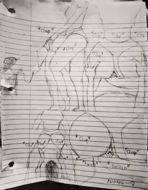 Secretly cumming on a girl at a club: A bad drawing of my lesbian fantasy