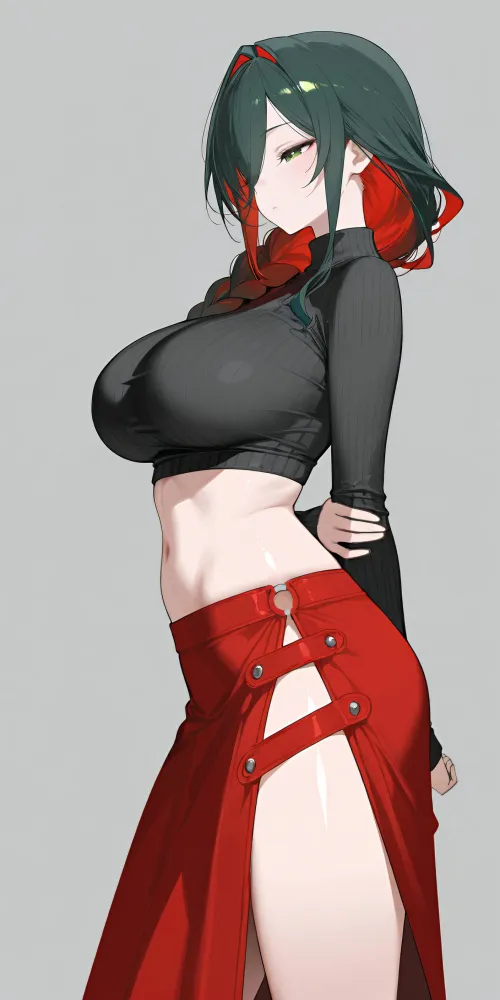 Cropped Sweater & Long Skirt