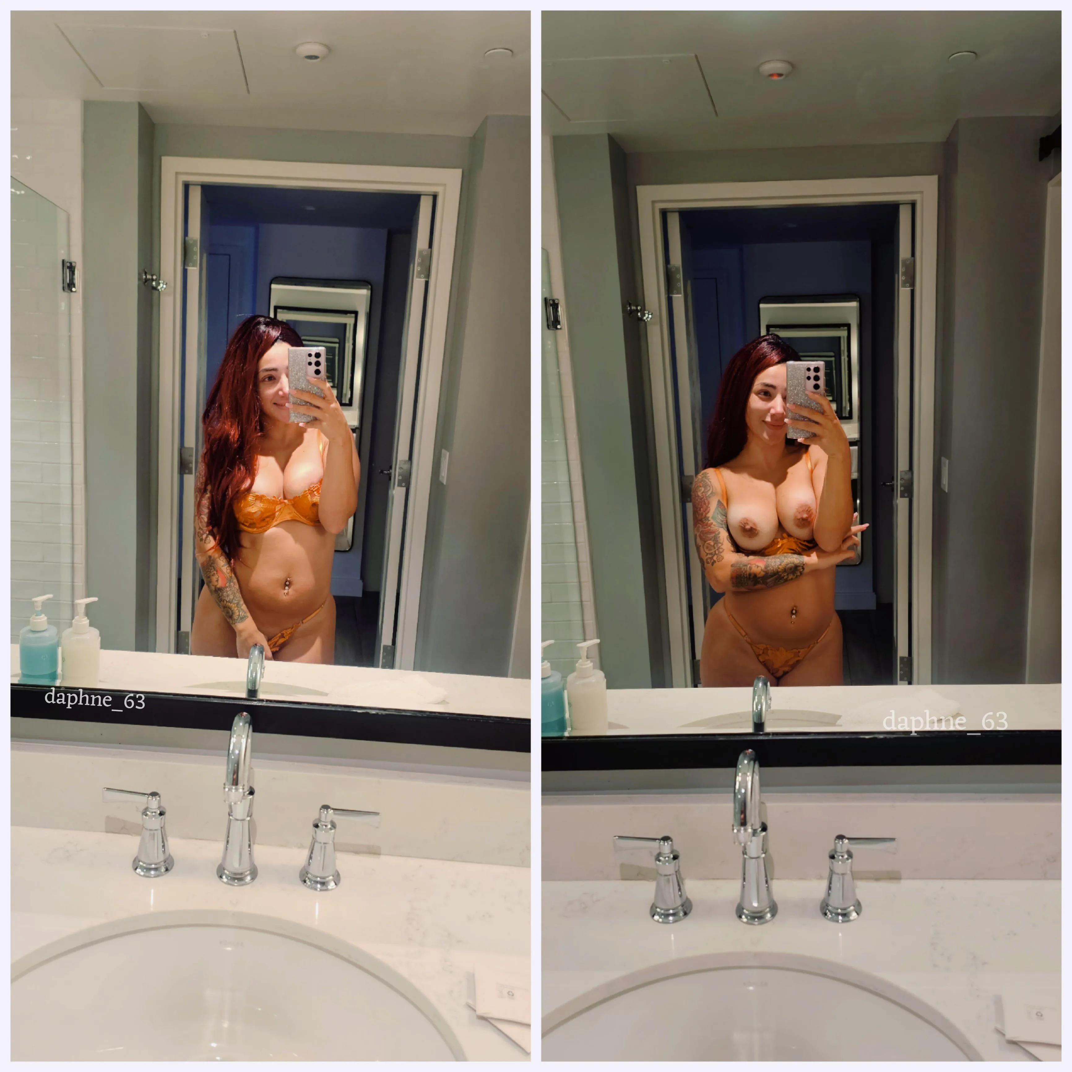 Just a quick bathroom milfie...come help me undress