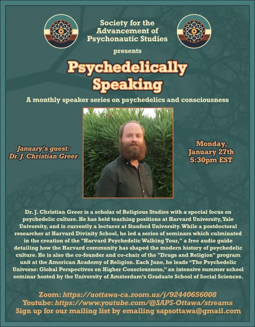 University of Ottawa psychedelics free speaker event