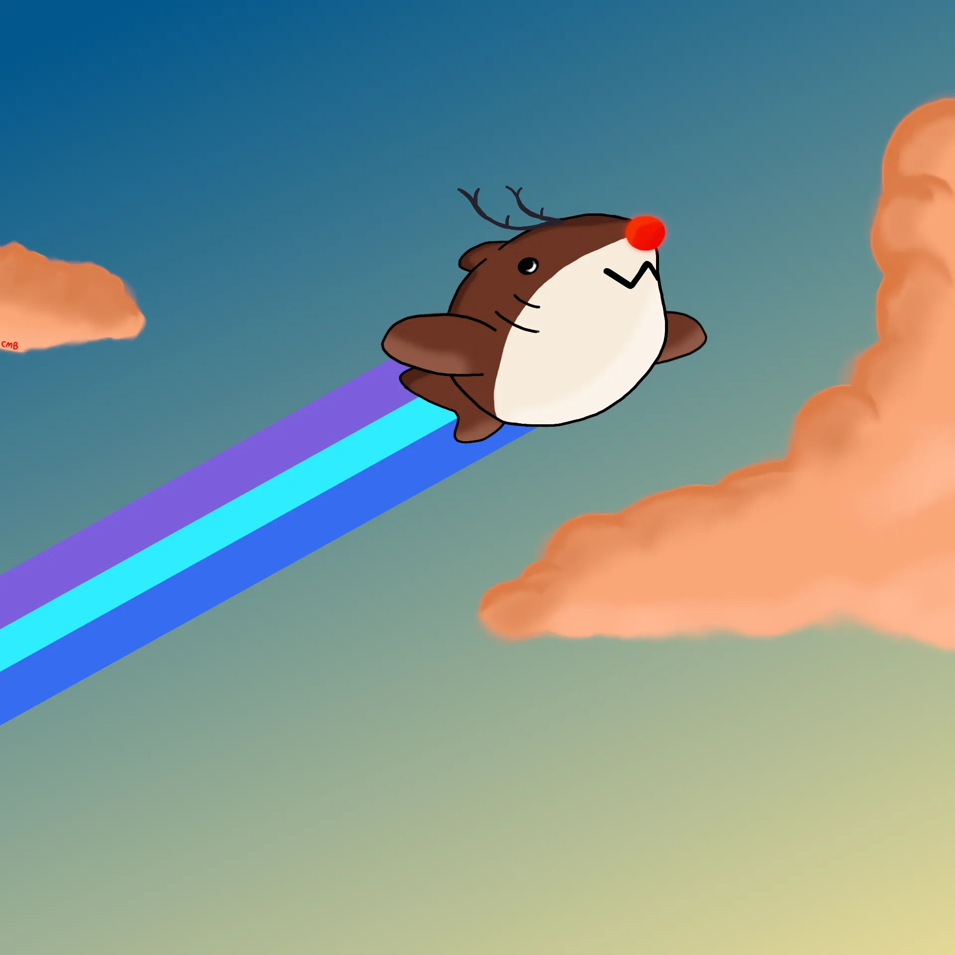 Drew a flying Reinshark for Melody, since she wasn't feeling well after her last stream