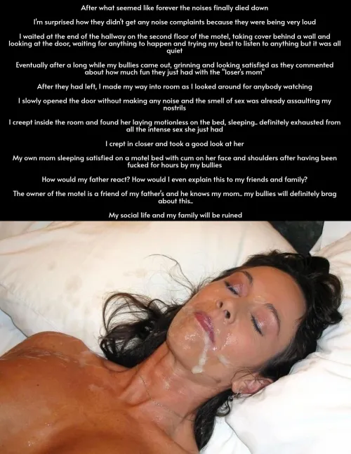 Mom sleeping after intense romp with bullies