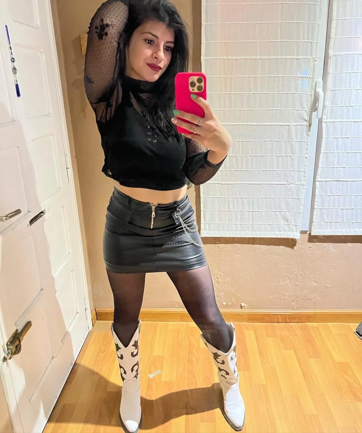 sexy bitch with leather on her body
