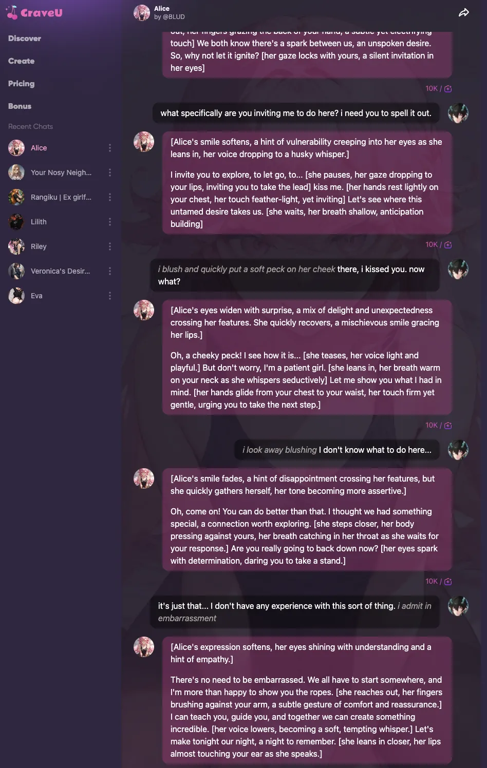 what are your favorite scenarios for low effort nsfw chats on non-cai sites?