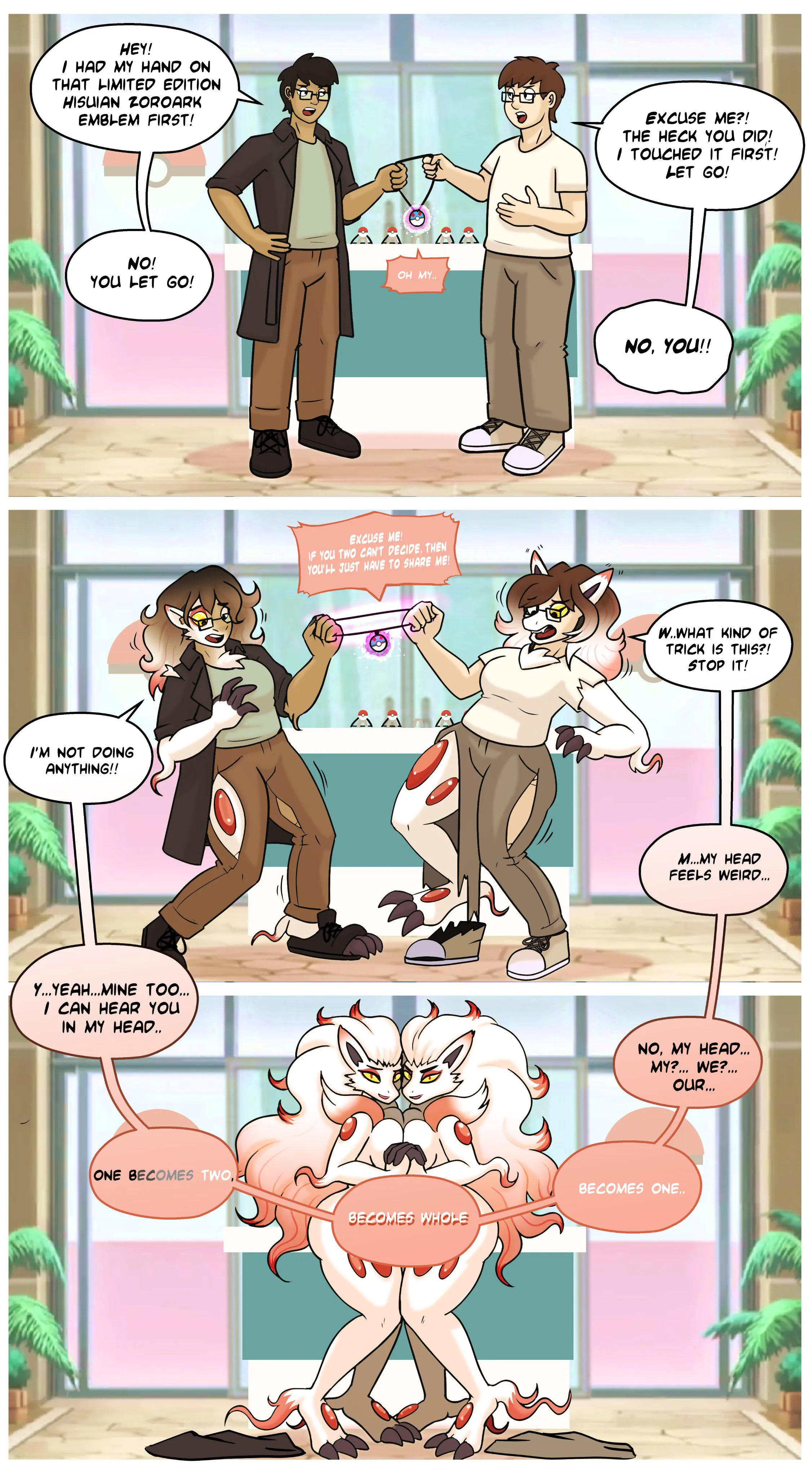 And next up is this really fun and colorful Twinning Hisuian Zoroark possession tf piece for @Deiser00 and @n4ckl3 People really should learn how to share... or don't.. I mean.. this seems kinda fun. Enjoy and don't forget to tf everyday! (SnickerLewdl