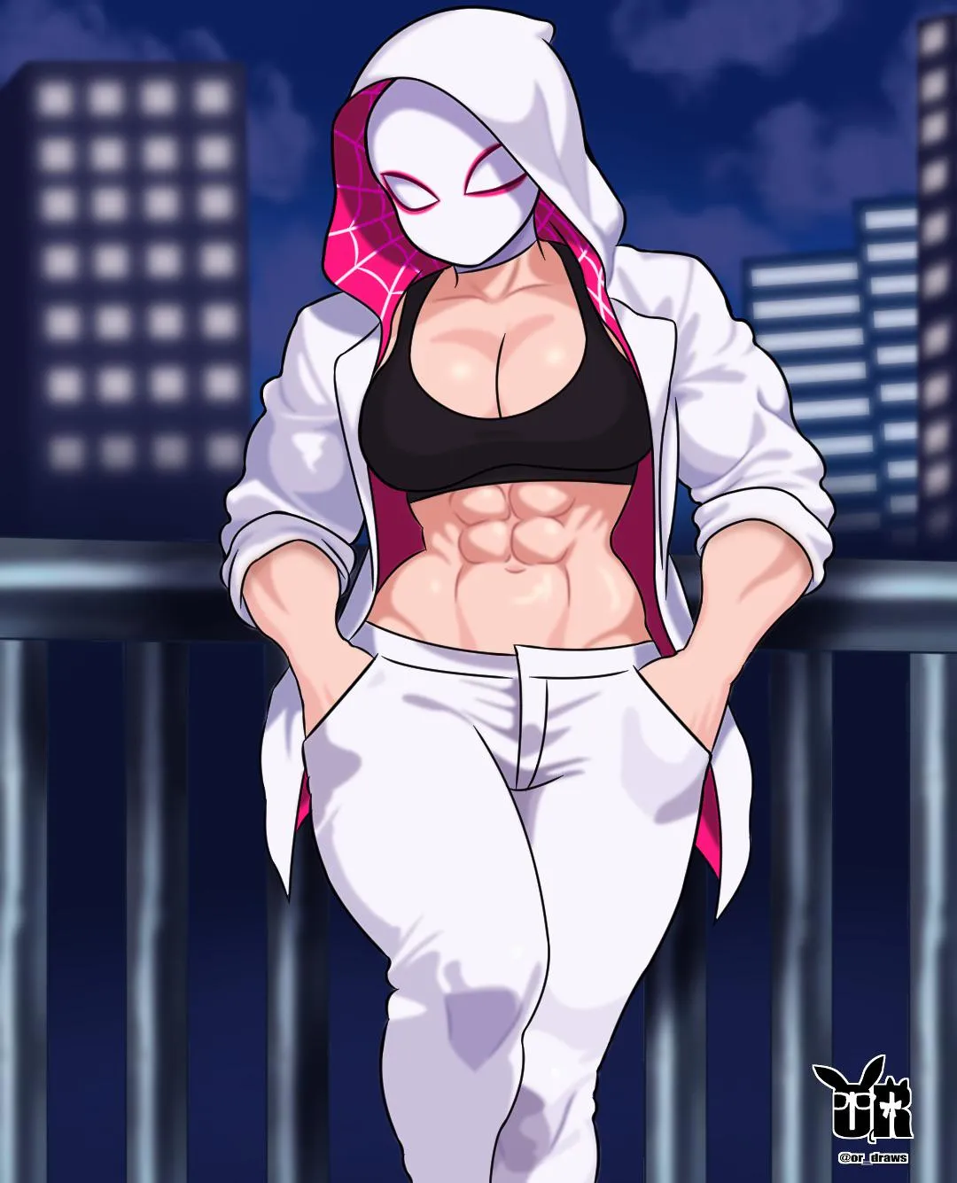 Gwen doing a photoshoot (@or_draws) 