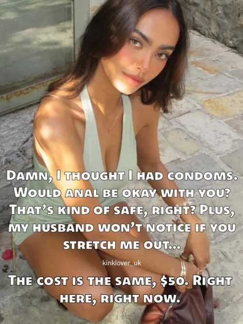 Hotwife to actual whore. Though she needn’t keep it secret - you’d love it, wouldn’t you? [ImageFap: kinklover_uk]