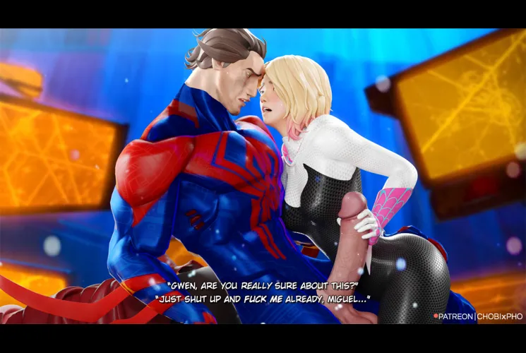 Miguel receiving a handjob from Gwen (CHOBIxPHO)