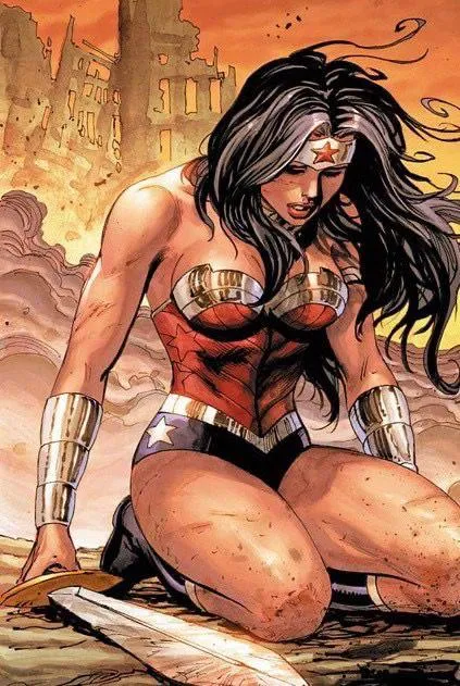More Wonder Woman on her knees  