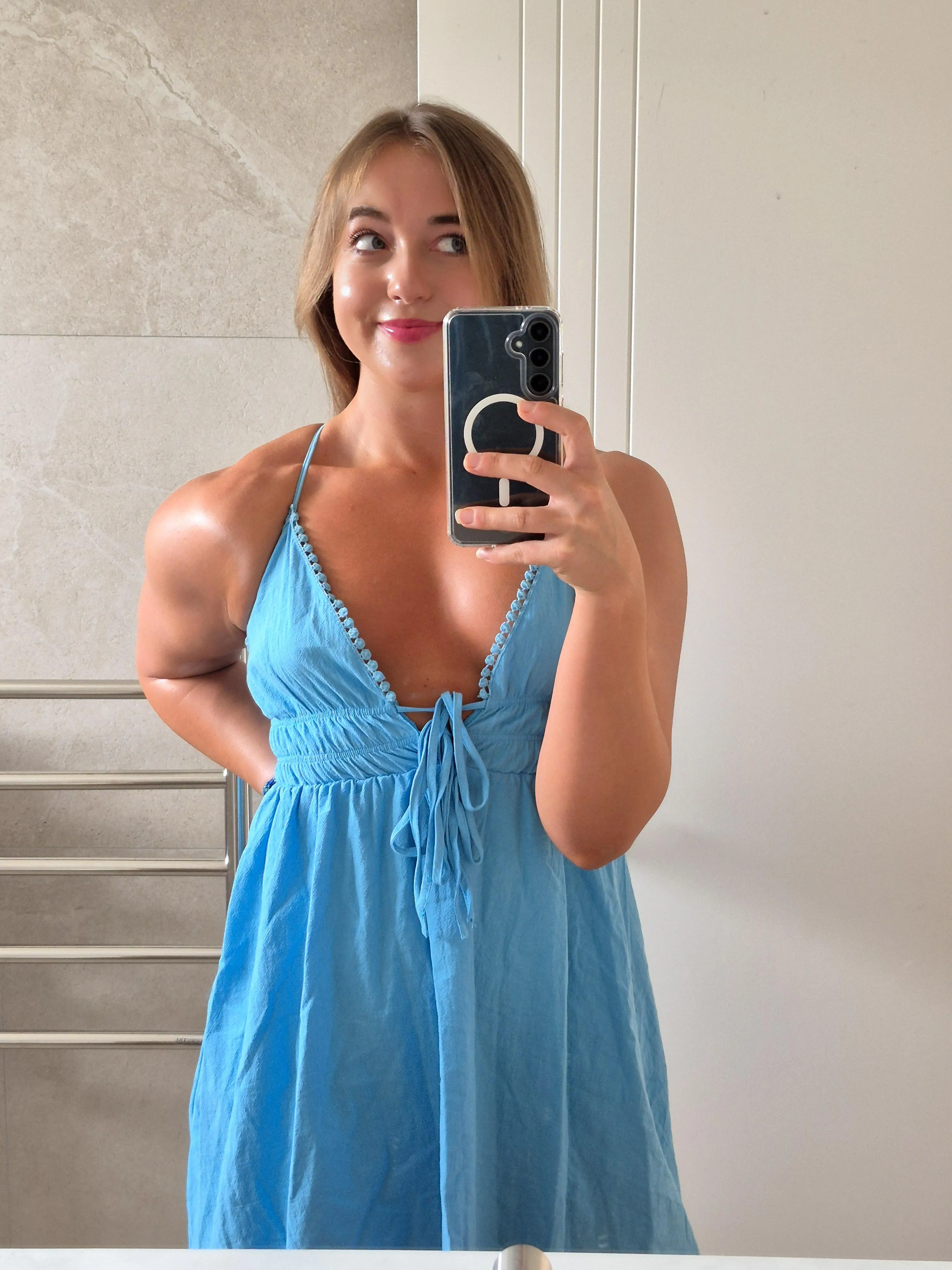 My ex was embarrassed to be seen with me wearing sundresses because he said that my arms are too muscular, what do you think?