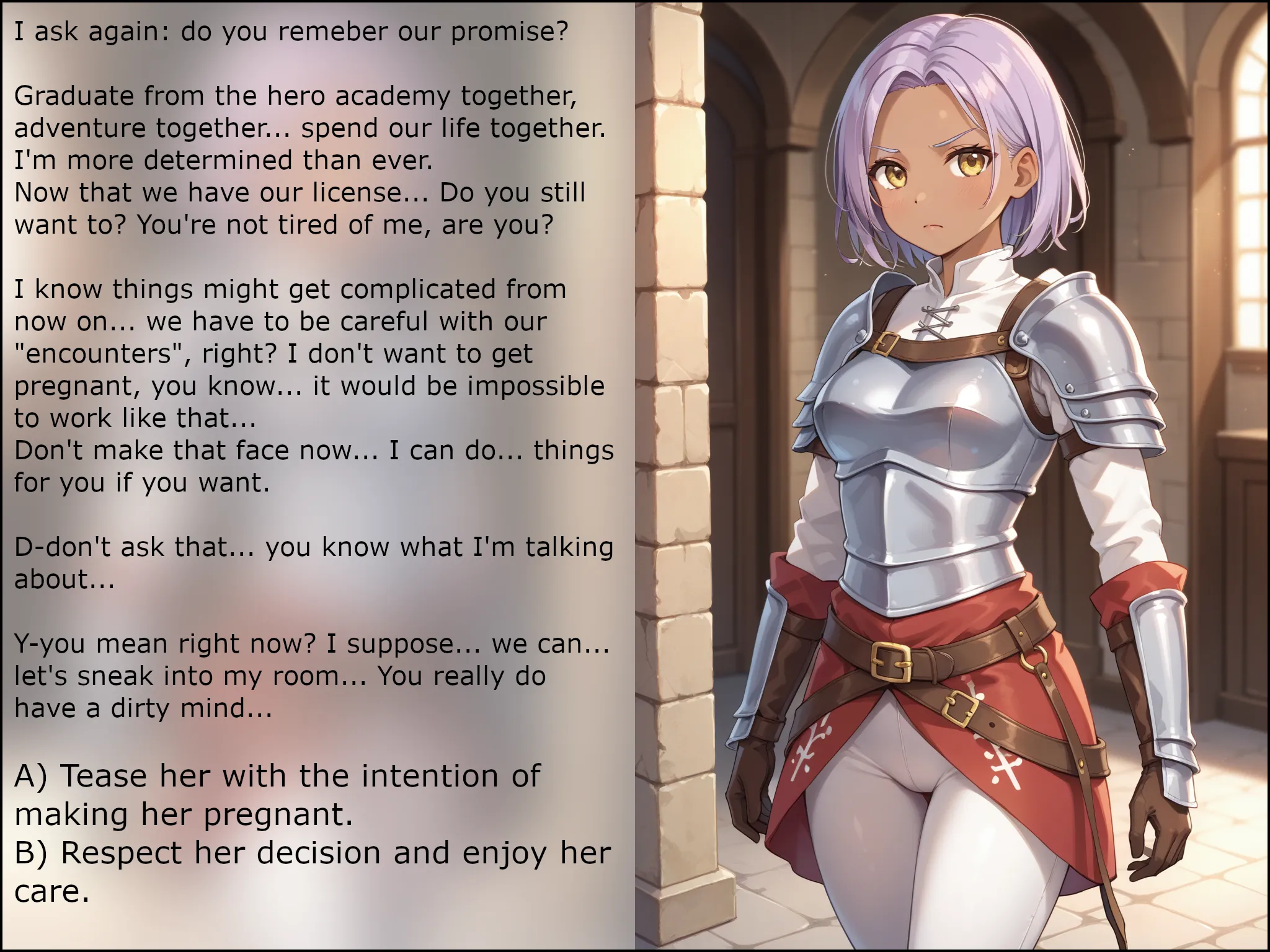 The story of how I saved the empire together with my childhood friend. Unless... [choose your own adventure][beginning][not explicit - for now][fantasy][AI generated pic]