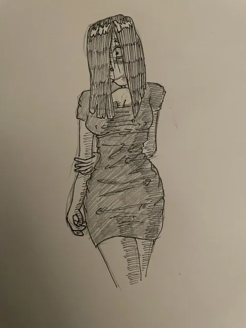 Do we mind some more sfw leaning art here? Black dress Sadako 