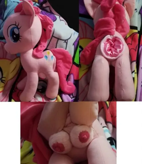 NSFW fuckable female MLP/My little pony mare Pinkie Pie with very large ponut for fleshlights and crotchboobs with nipples.