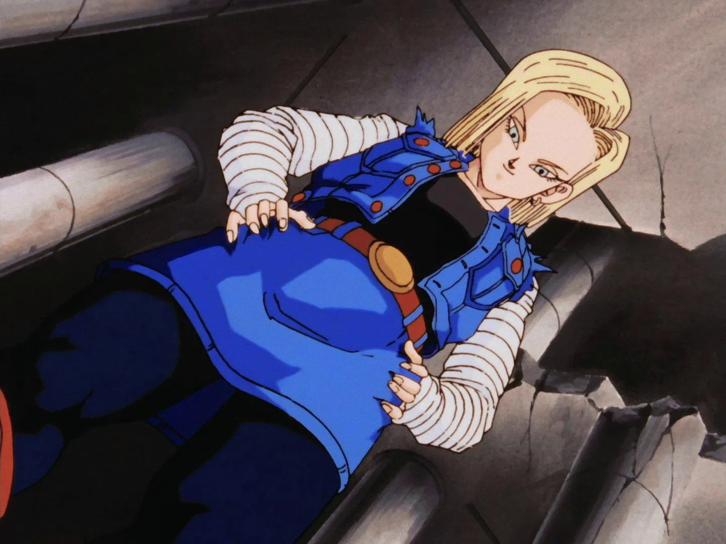 Android 18 thinks its tickle time now that you're under her!