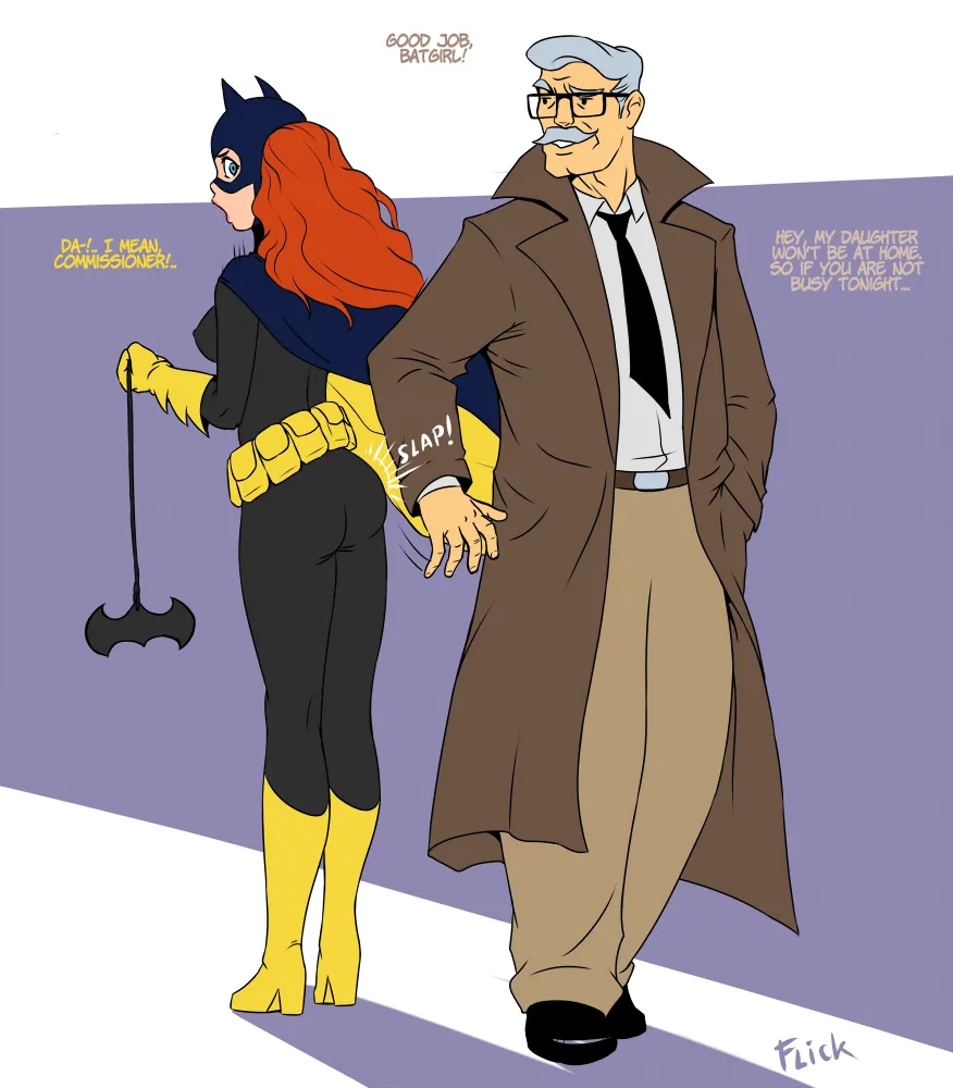 Batgirl and commissioner Gordon's awkward moment (Flick-the-Thief)