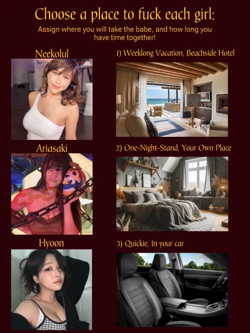 Decide where you wanna take these girls and how long you have together!