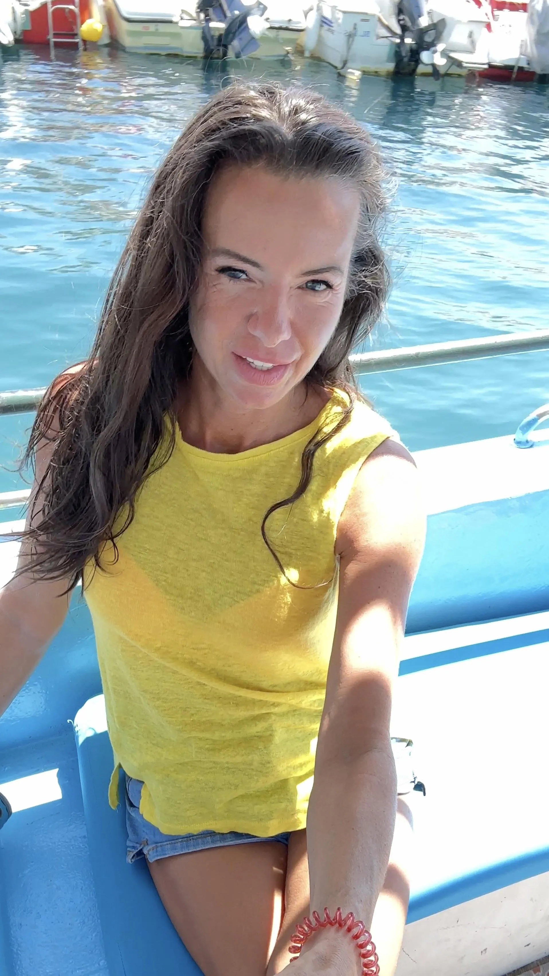 My first post here - am I overdressed? I thought the stripes on the boat were cute!