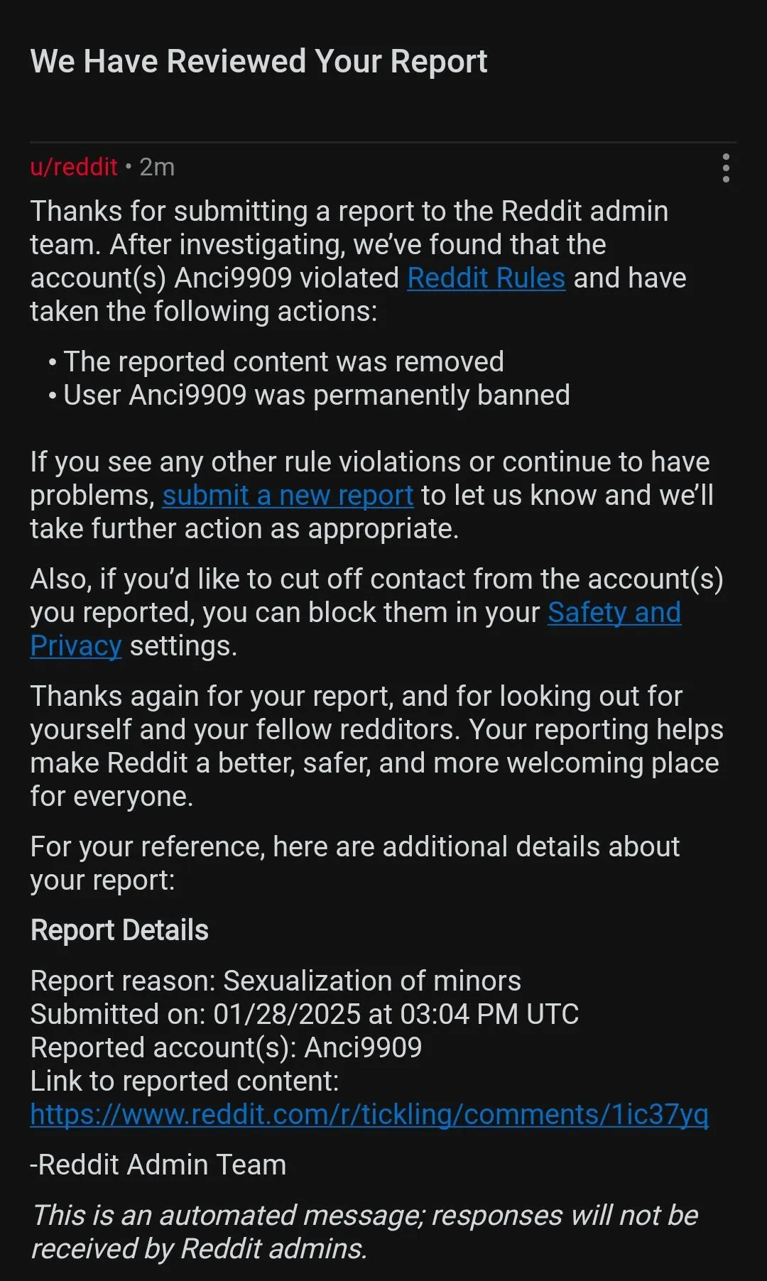 Reported and banned. Sick MF