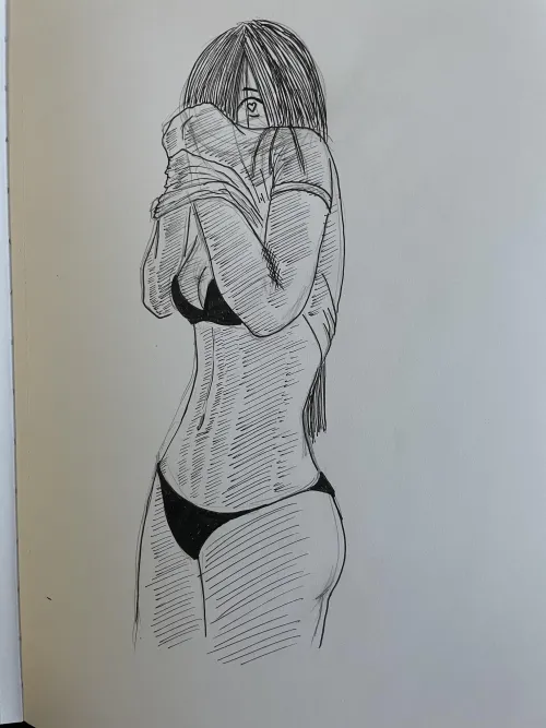 A shy undressing Sadako