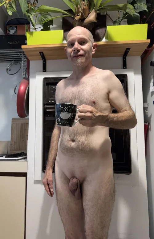 Enjoying my coffee before dinner….