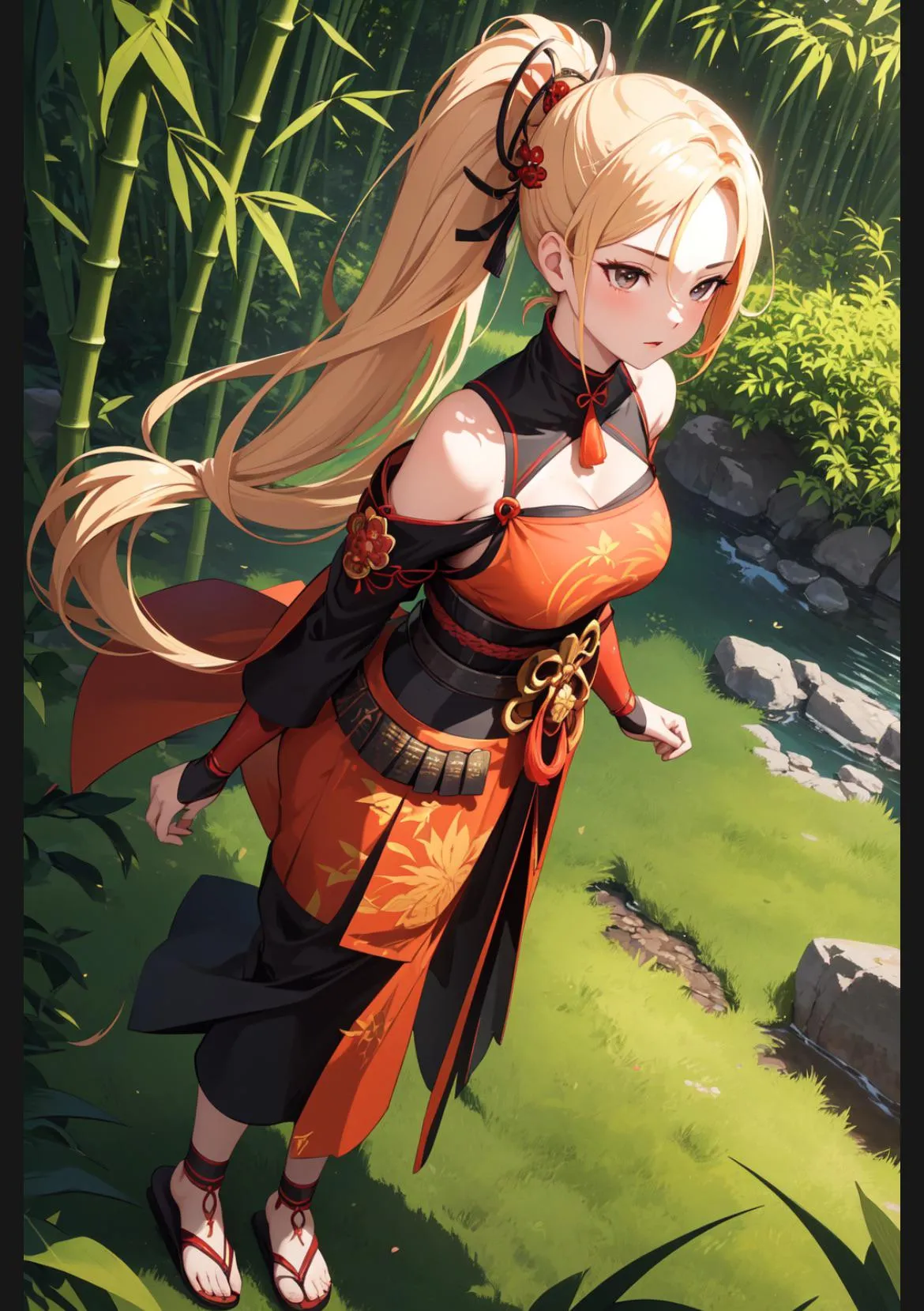 A female samurai use her dirty [Farts] tactics to win a battle against you.