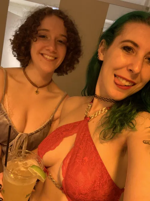 Cuties with a cocktail