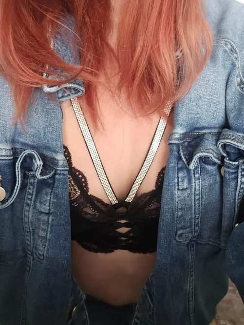 Go out wearing a denim jacket and a lacy bra.  @twenty_eight_daily