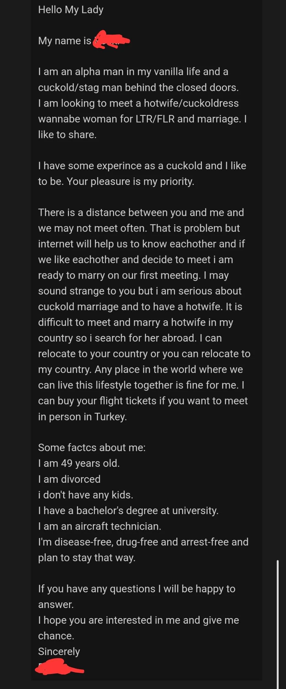 I've gotten *so many* marriage proposals like this