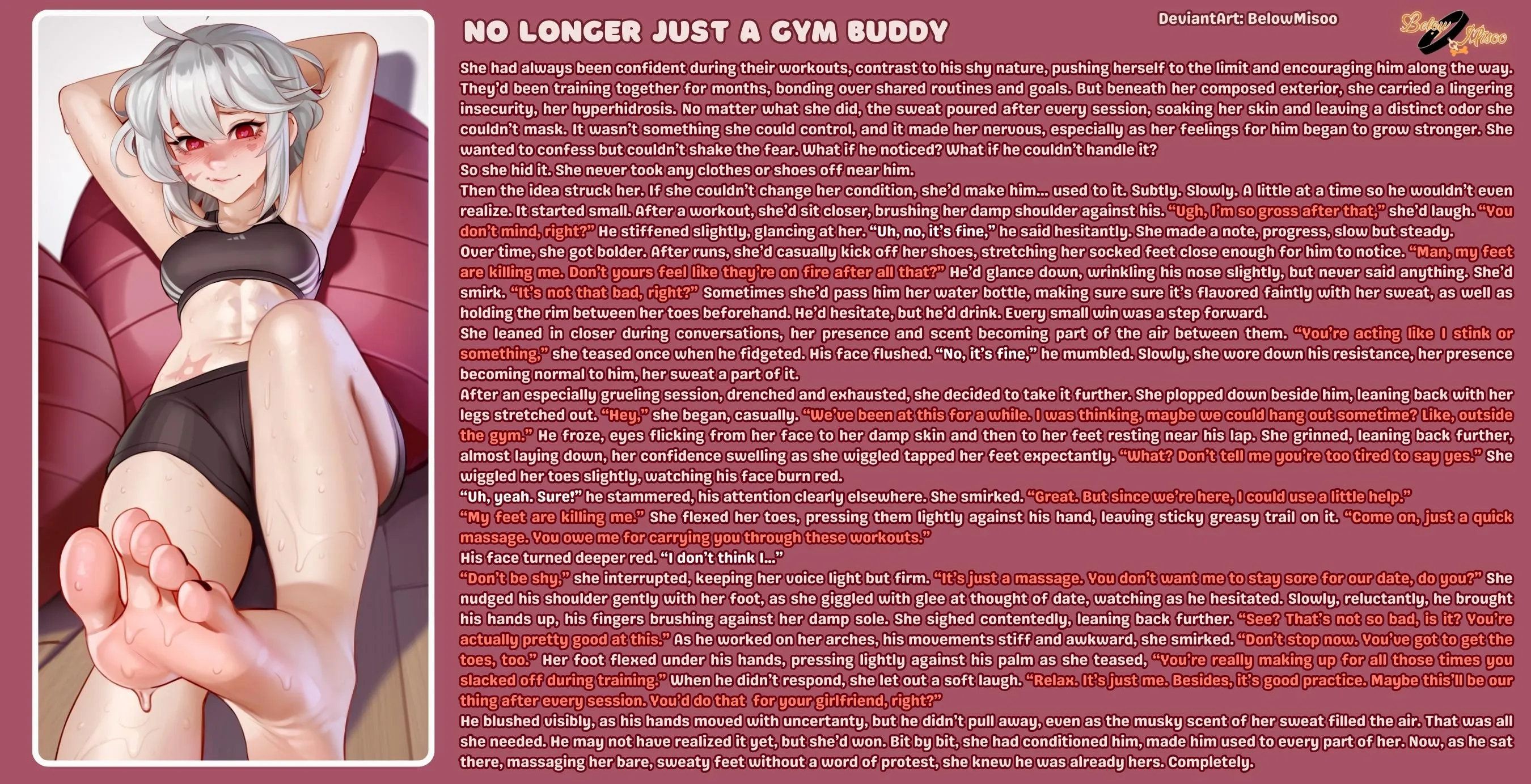 No longer just a gym buddy [feet] [smell] [sweat] [dubcon] [mind break]