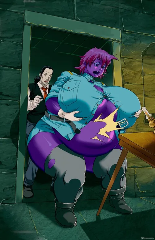 All Juiced Up (BE, belly expansion, blueberry, berryfication, clothes ripping)