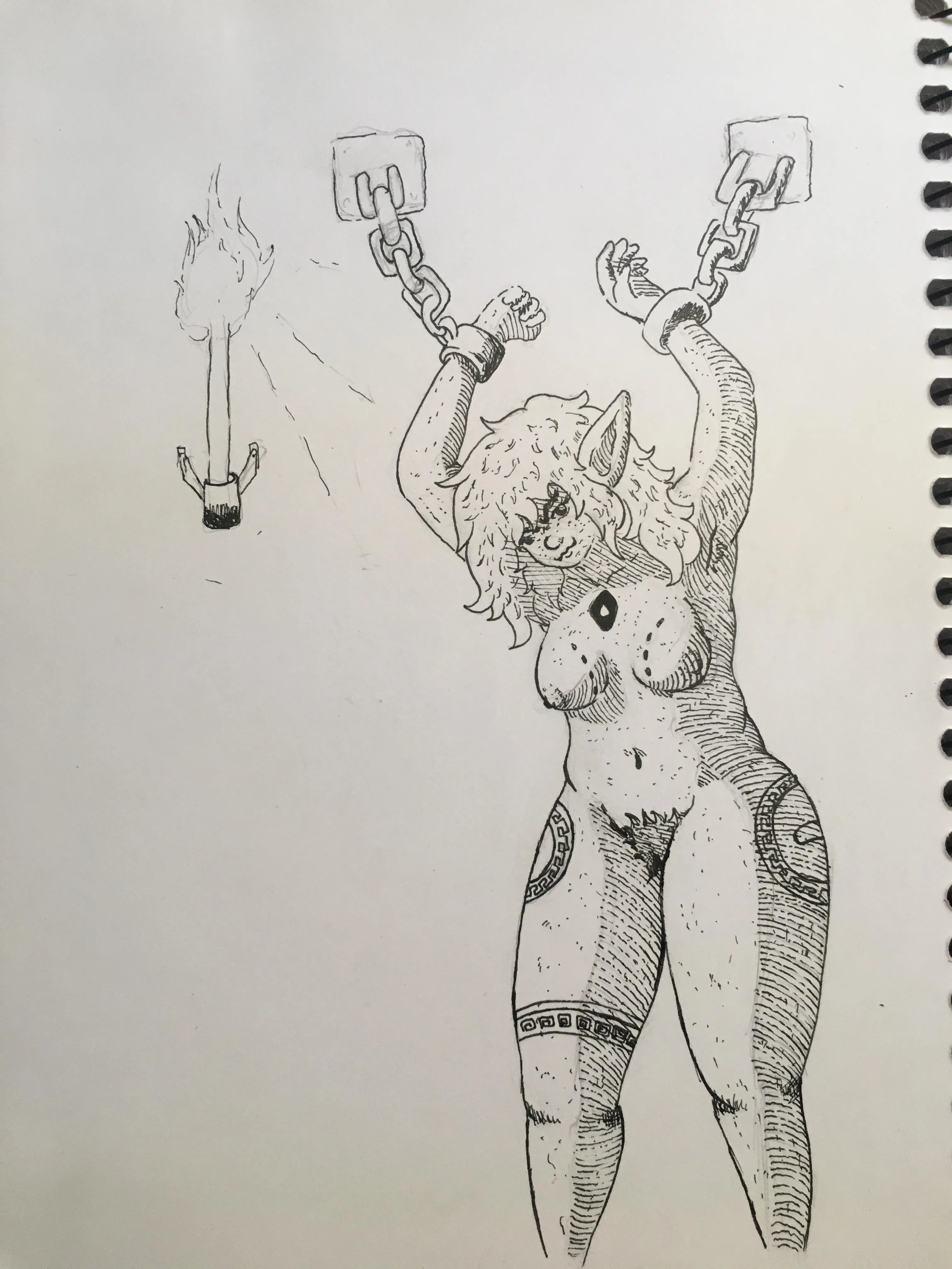 Hello, I'm new here, my drawing that I made today, the prisoner, I accept criticism and suggestions.