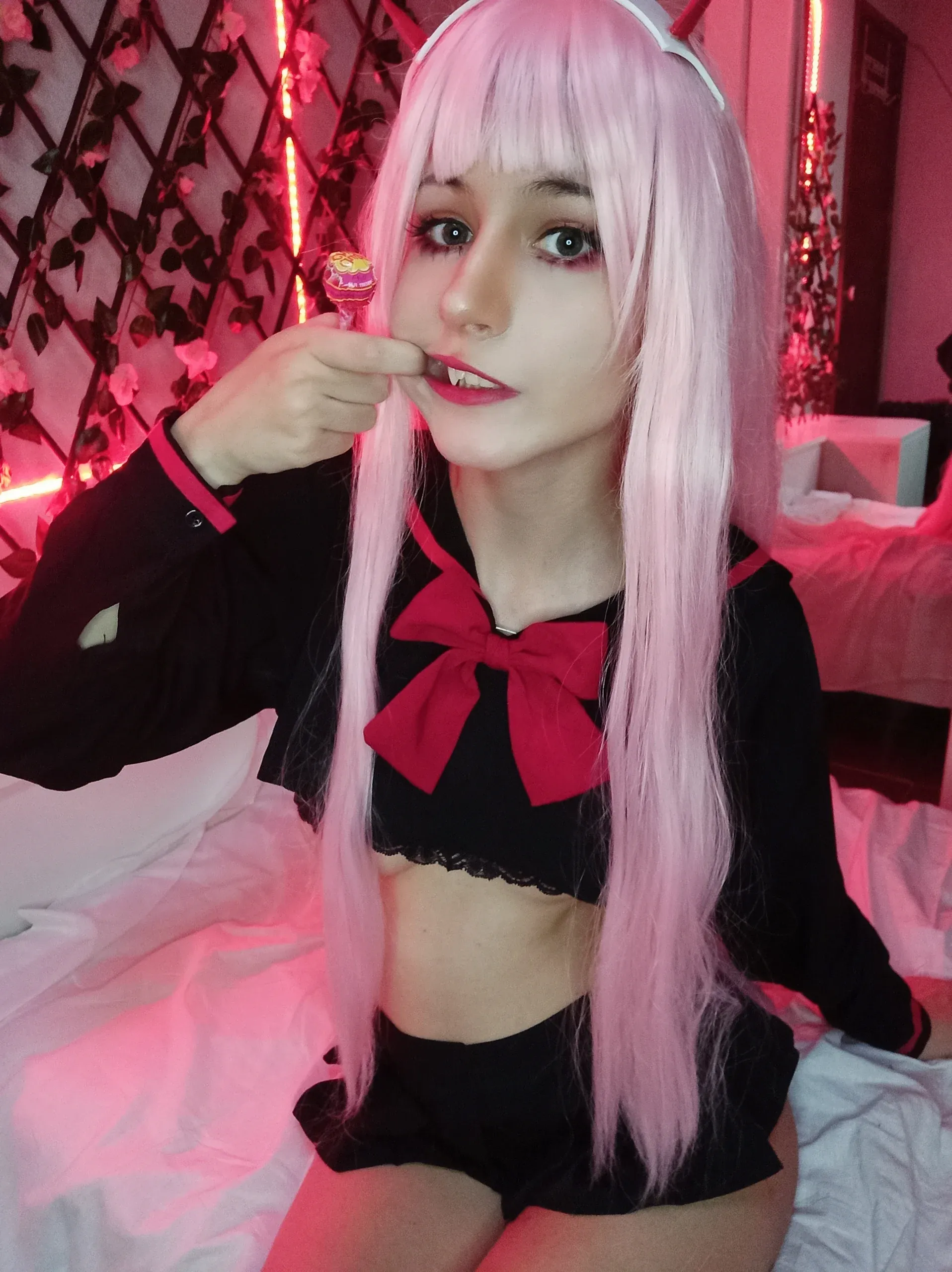Zero two wearing a uniform? (cosplay by flandesu)