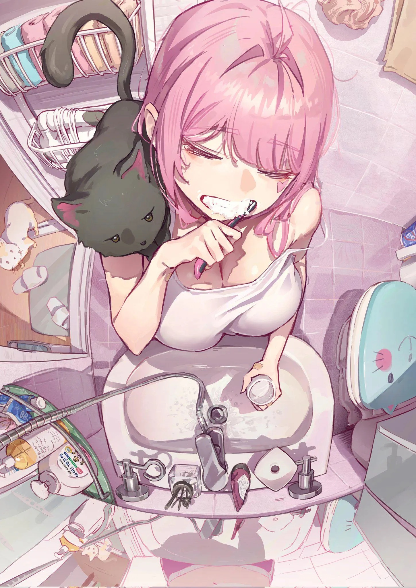 Brushing her teeth [Artist's OC]