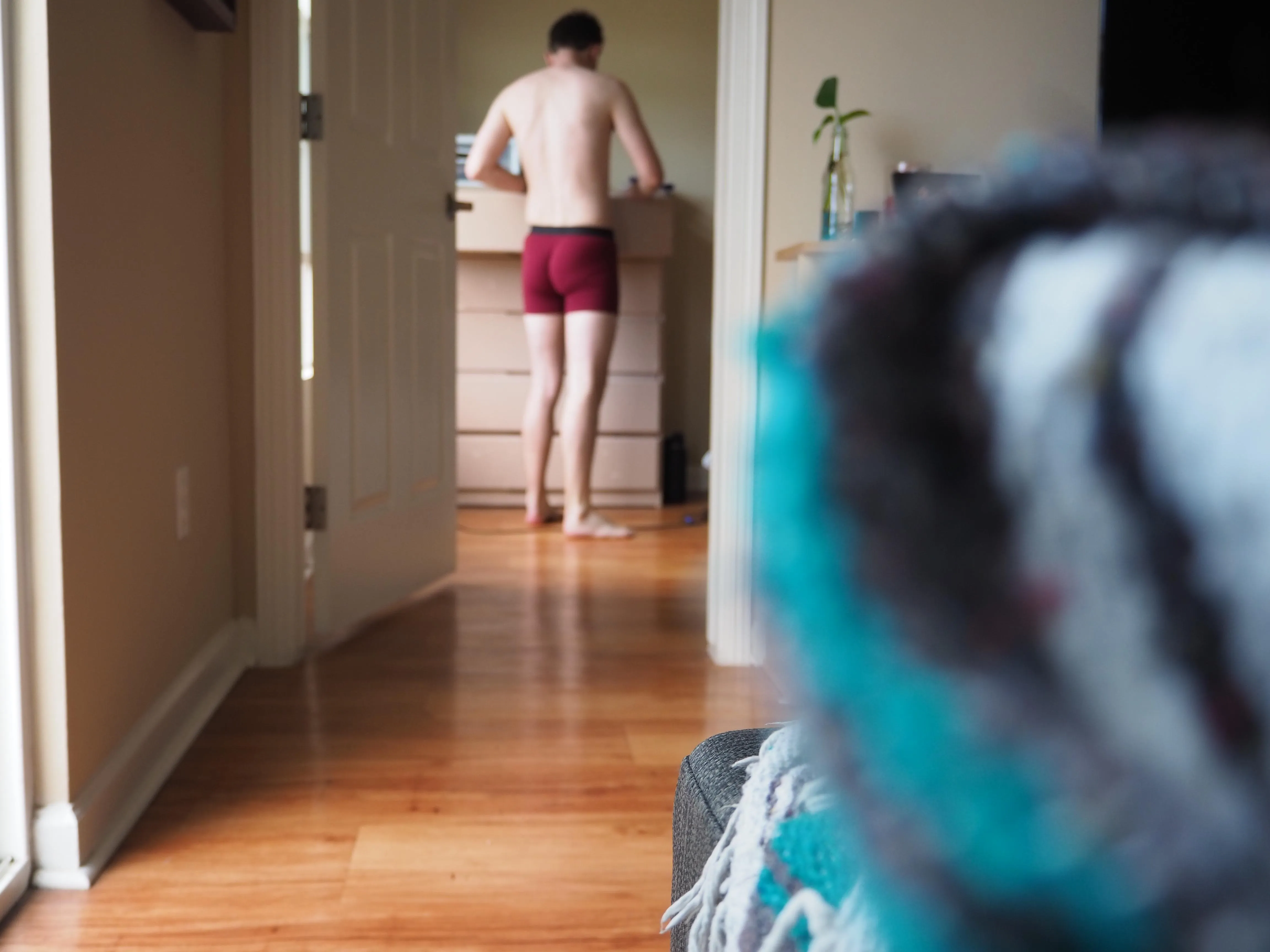 Self portrait in red