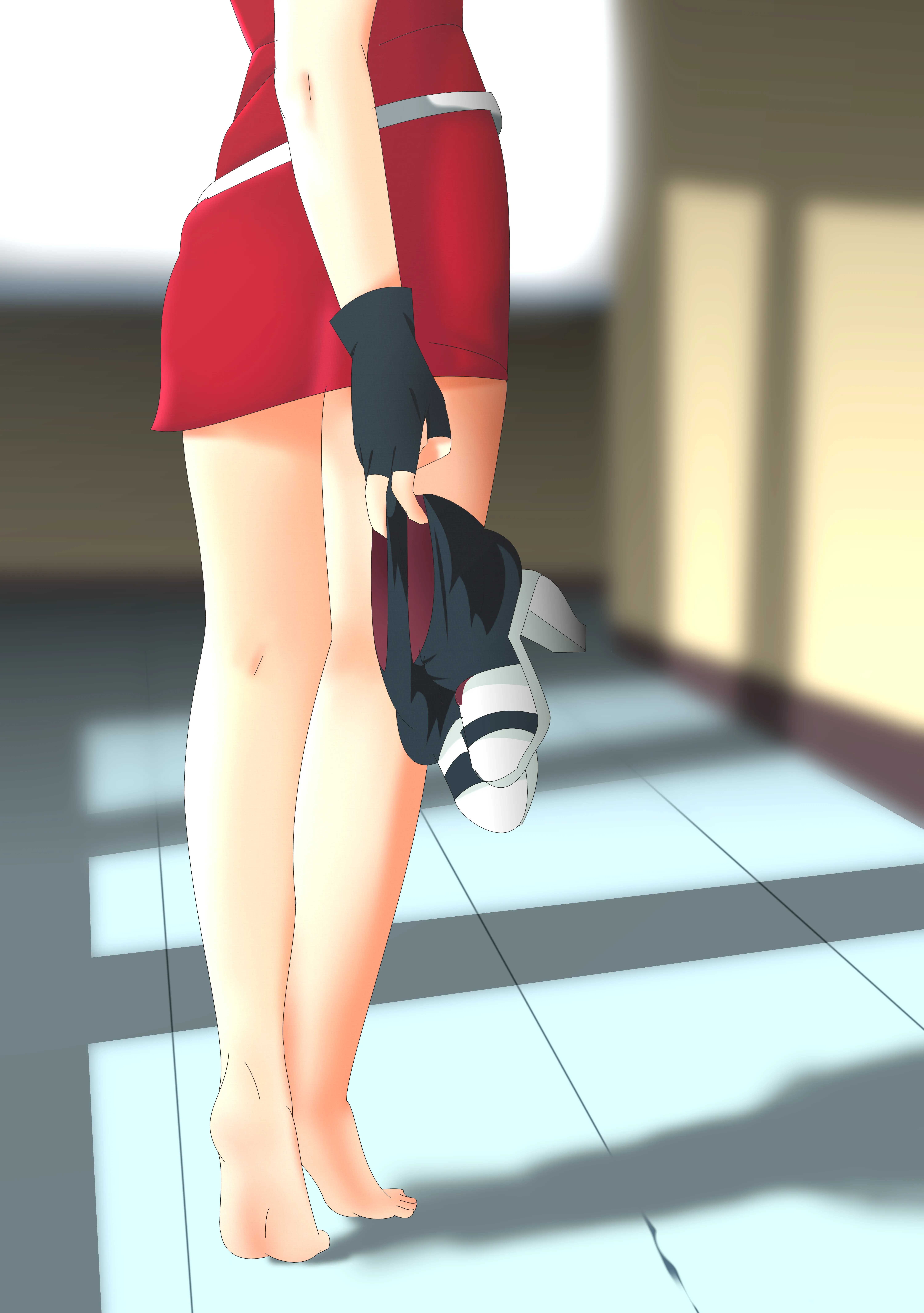 Appreciating Sarada's legs