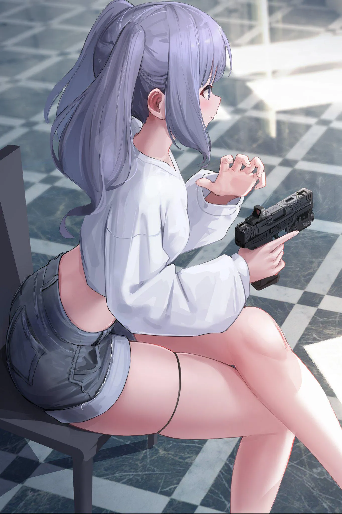 Cute girl with a gun [Artist's OC]