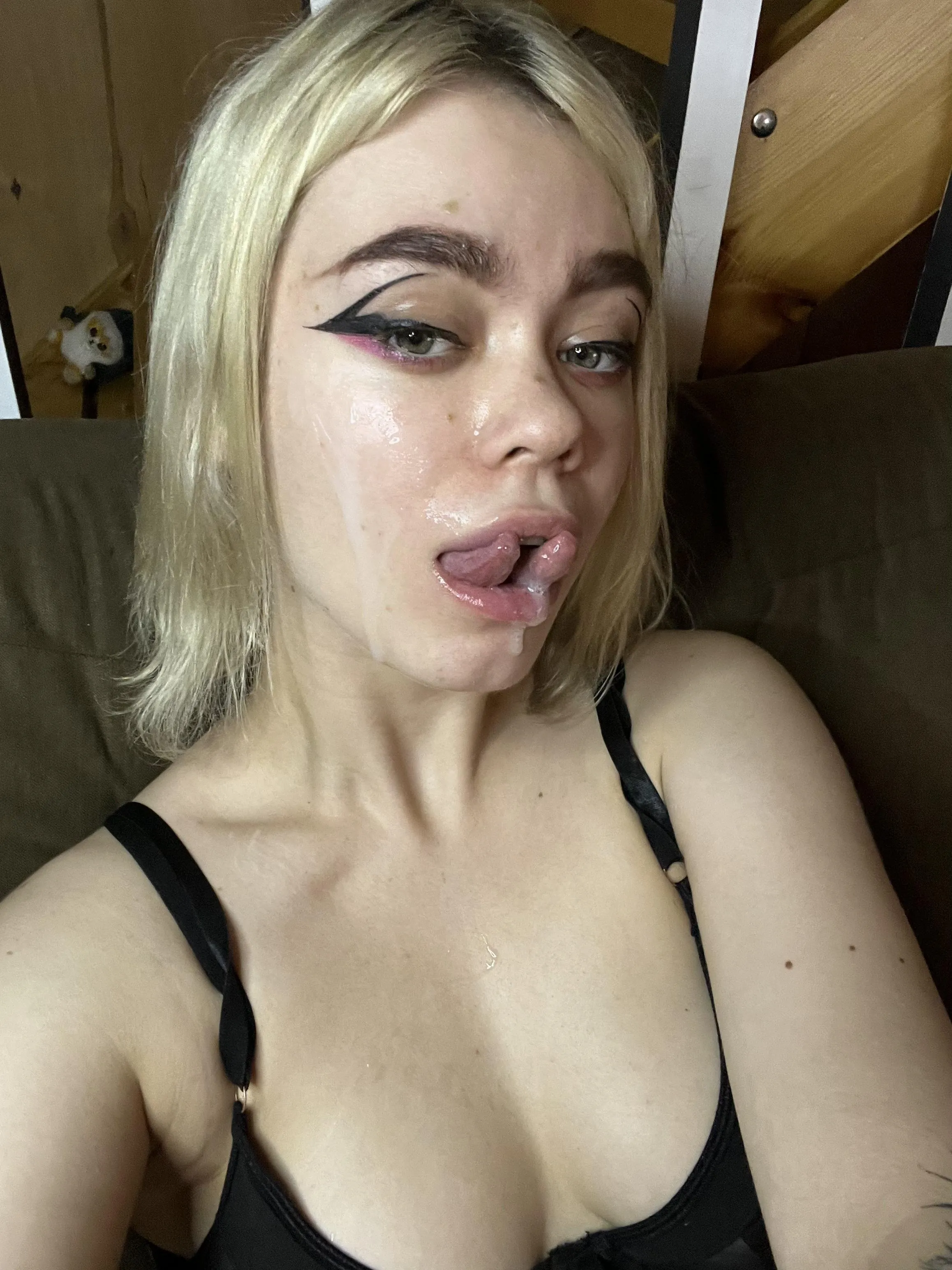 I love the feeling of cum running down my face