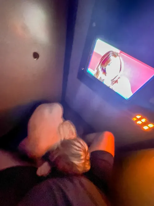 Keeping her mouth busy as we patiently wait for our first customer at the GH