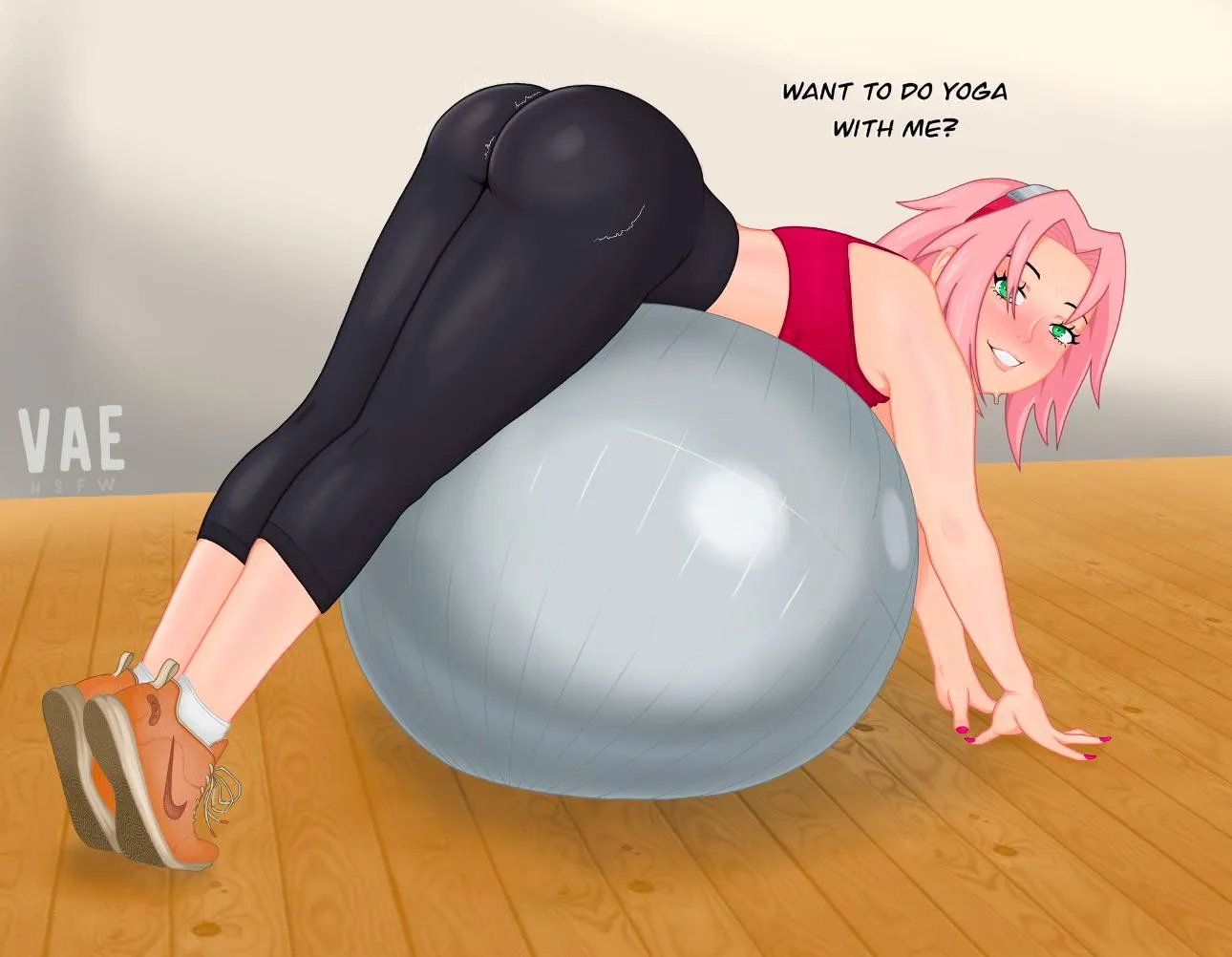 Sakura doing yoga part 1 (CMIV07 on X)