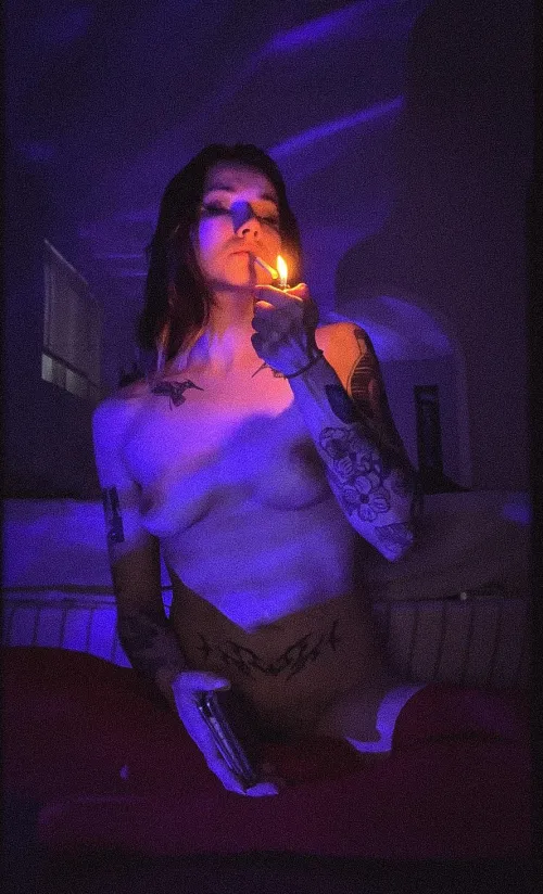 Smoking in the dark makes it more sensual