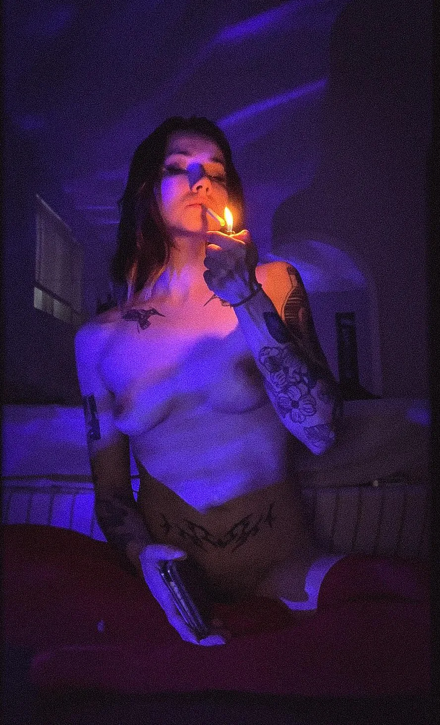 Smoking in the dark makes it more sensual