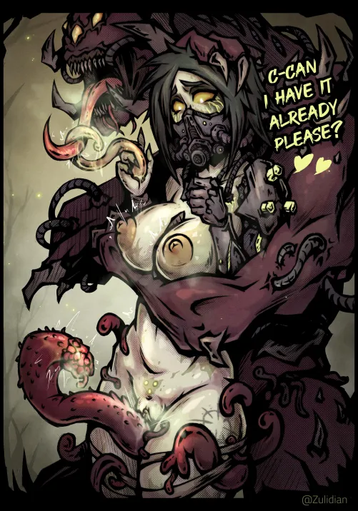 A Nurgle cultist and a chaos spawn (@Zulidian)