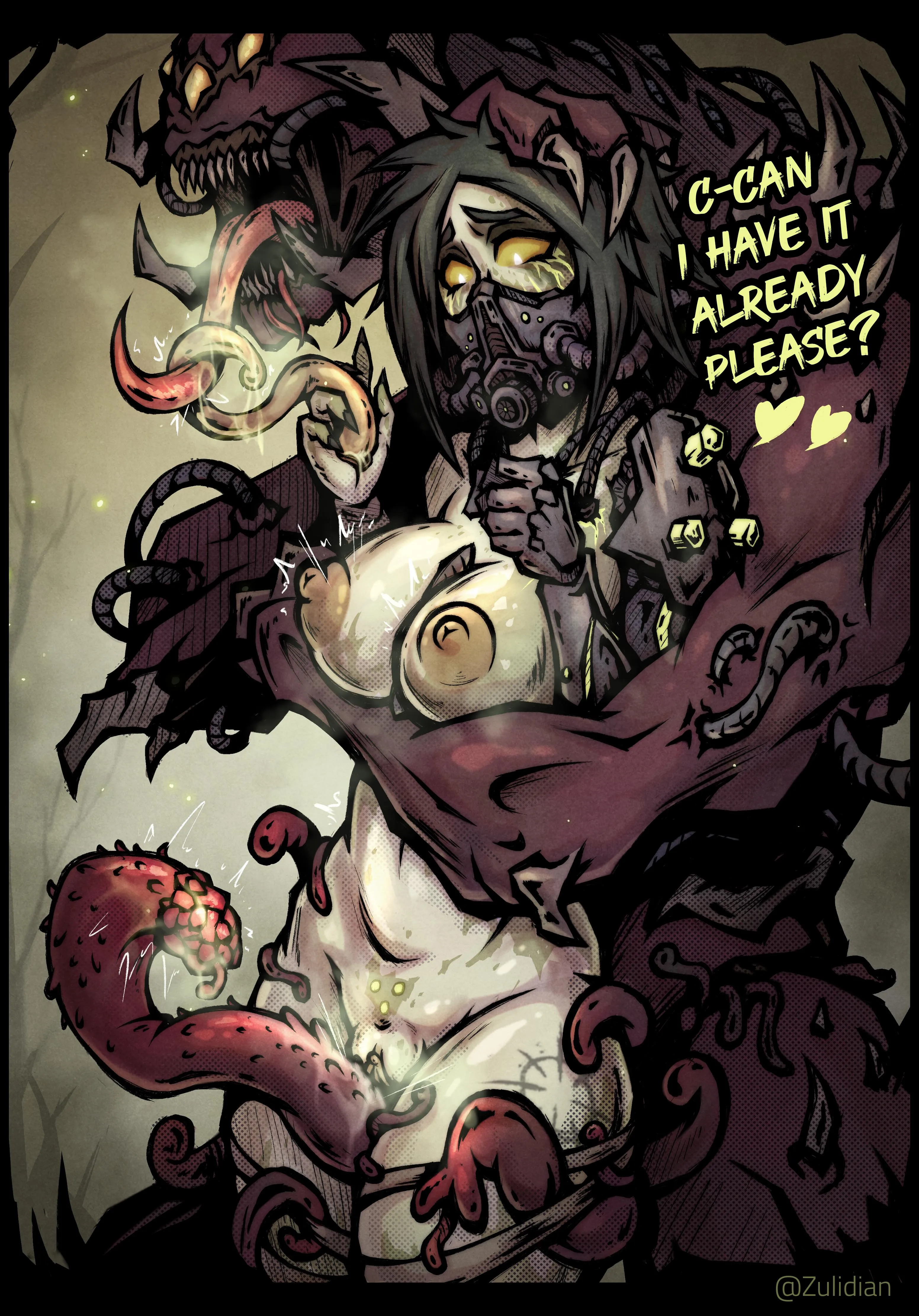 A Nurgle cultist and a chaos spawn (@Zulidian)