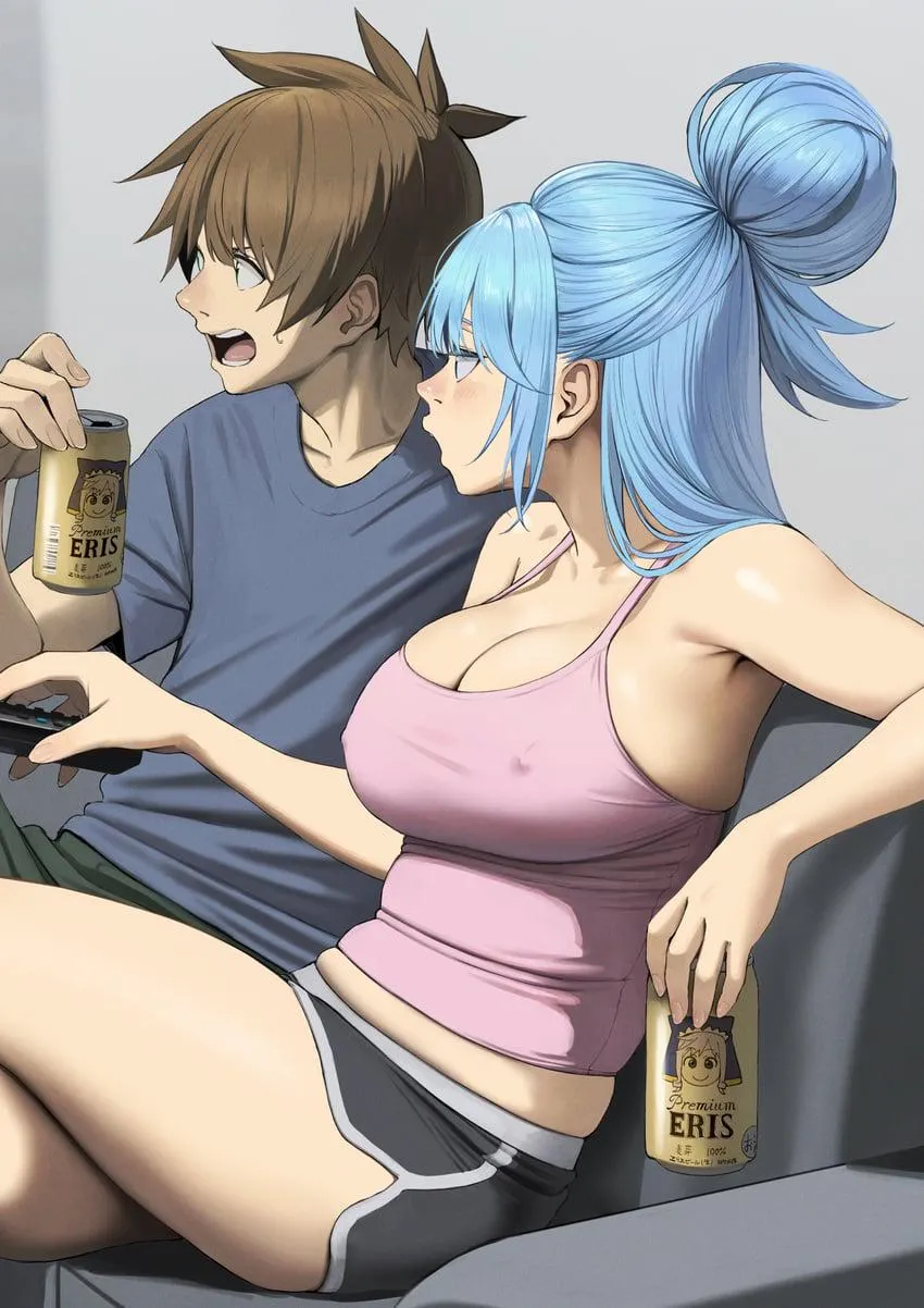 Aqua and Kazuma [Konosuba]