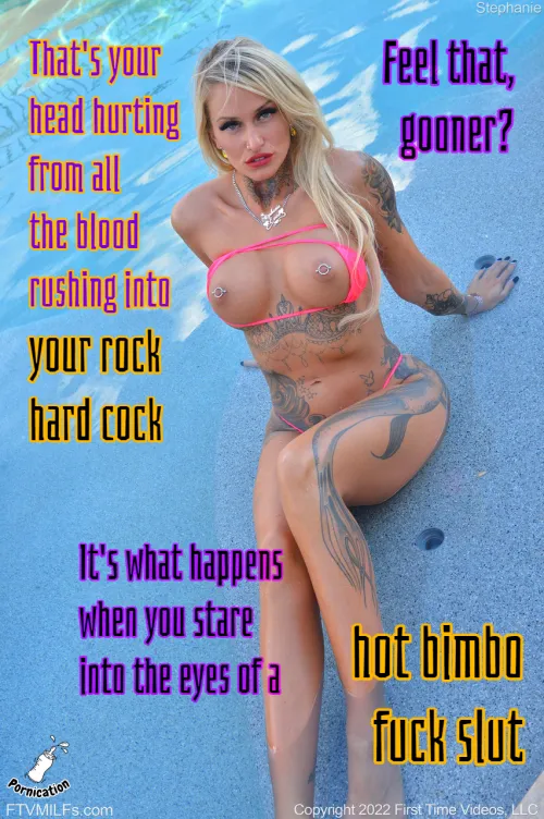 Get rock-hard for slutty bimbos!