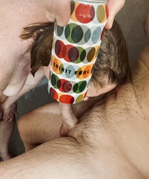 Shower head with a beer!