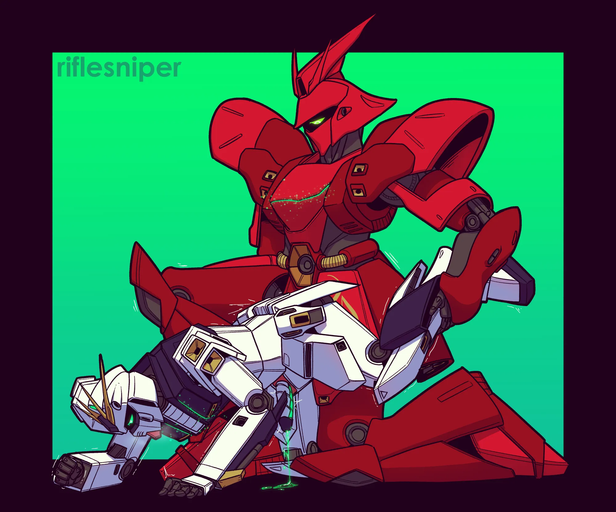 commission from early last year (meeee/riflesniper) [nu gundam and sazabi, mobile suit gundam]