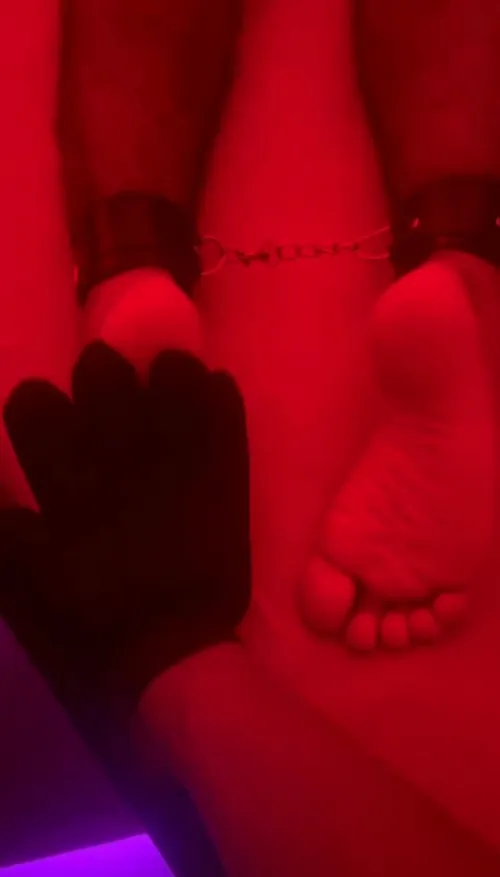 Death by Grooming Glove (F/M, me getting tickled, link to video in the comments)