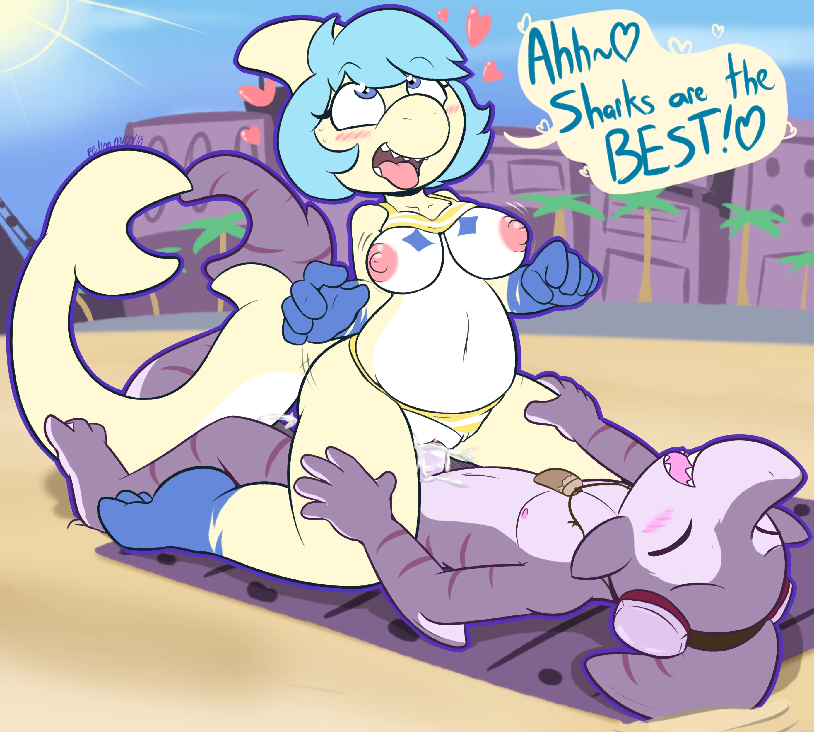 [MF] The beach is a great place to find sharks (felino)