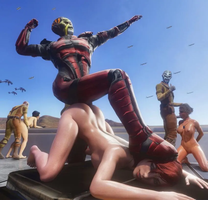 Batarians are hot, and I wish there was an option to romance a grissled, dominant, Batarian pirate (artwork by vg05)